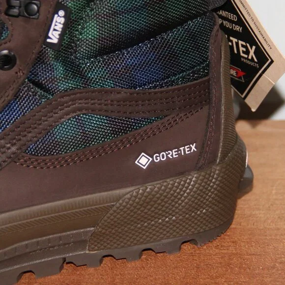 Vans Sk8-Hi Gore-Tex MTE-3 Insulated Plaid Boots Mens 8.5 Womens 10 Green Blue - Picture 7 of 7